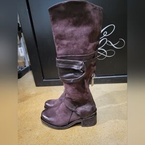 A.S.98 Dark Purple Heeled Boots
